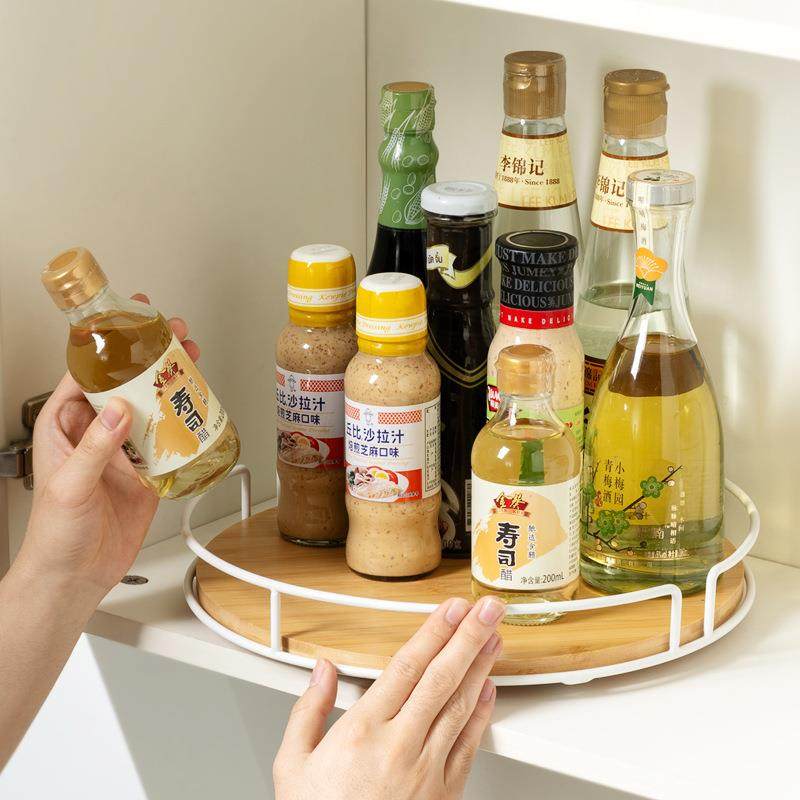 厨房旋转调料置物架下橱柜调味品橱内台面调料盒油盐酱醋收纳神器,厨房/烹饪用具,抹布架/厨房清洁收纳架,淘宝优惠券,粉丝福利购,淘宝优惠卷