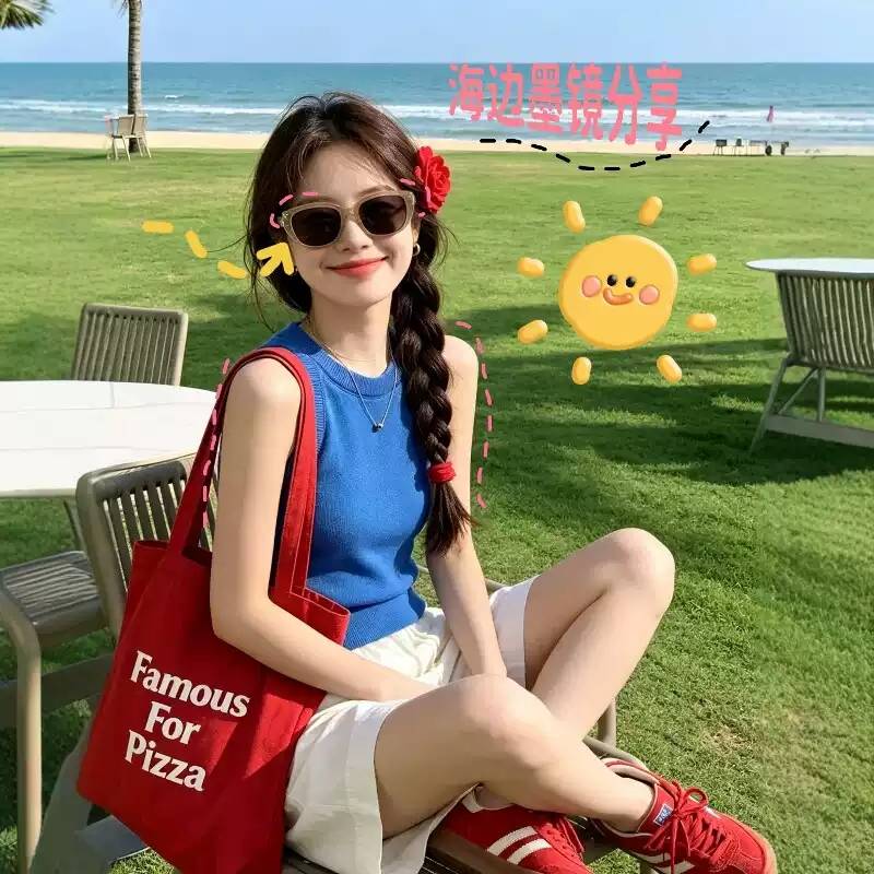 太阳眼镜女款适合方圆脸海边拍照出片高级感太阳眼镜户外抗UV遮阳