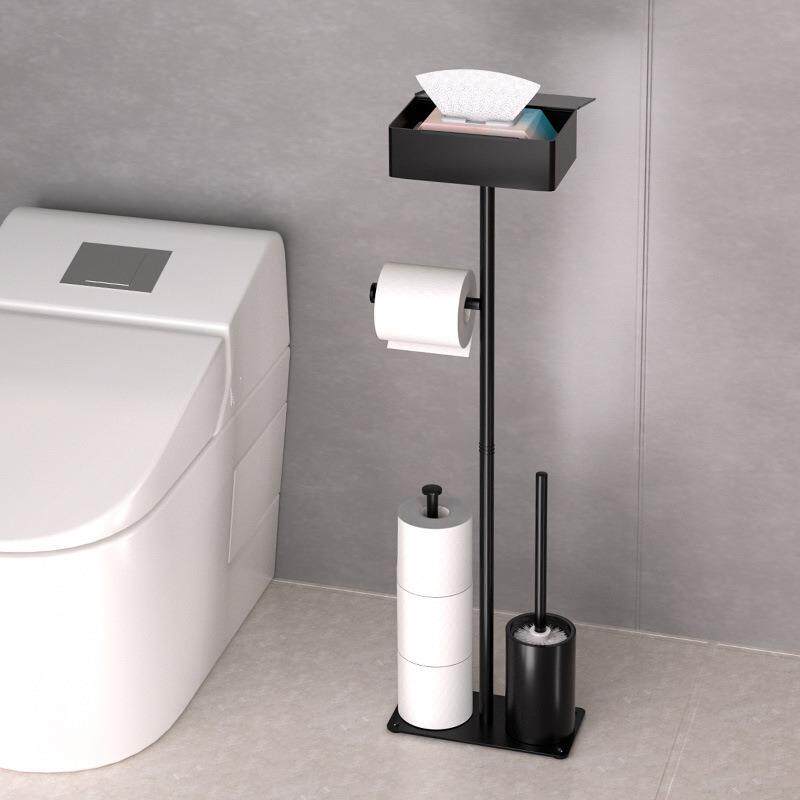 热卖立式厕纸架带马桶刷一体整理架浴室落地清洁马桶刷防潮湿巾盒