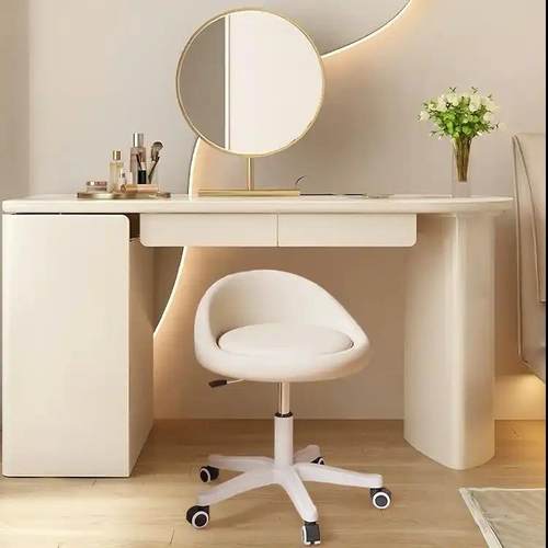 网红化妆椅女生卧室靠背软包梳妆凳奶油风美甲椅子家用简约化妆凳