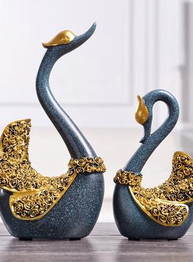 义乌树脂工艺品 欧式中号天鹅创意摆件 家居装饰品商务礼品