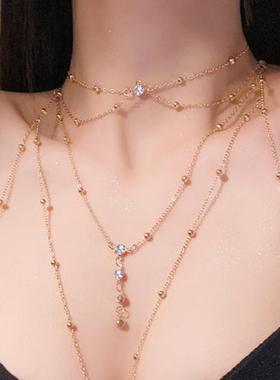 一体式胸链比基尼项链沙滩链
