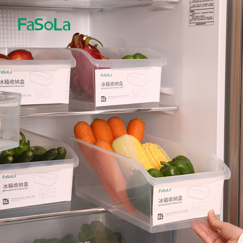 FaSoLa厨房冰箱收纳盒食品保鲜盒鸡蛋水果分装盒透明式冷藏抽屉盒-封面