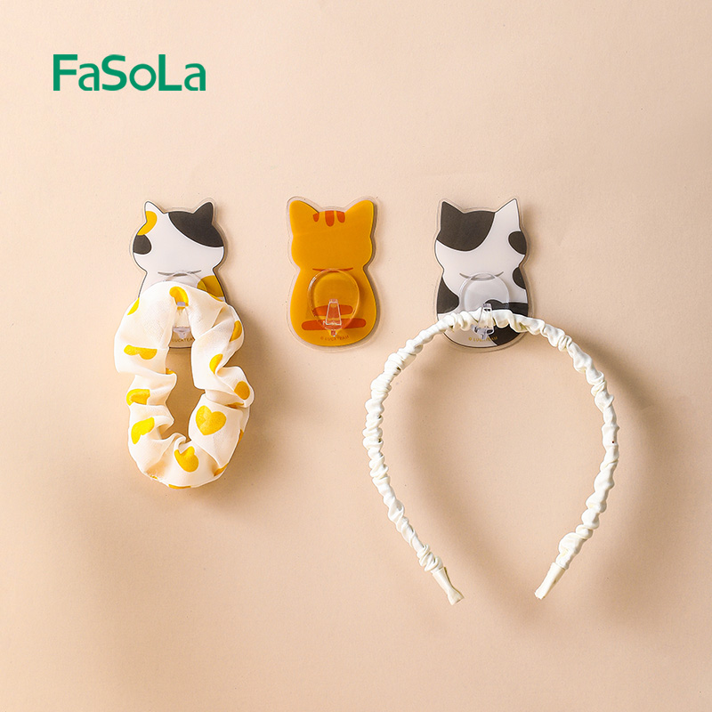 FaSoLa卡通猫咪挂钩免打孔
