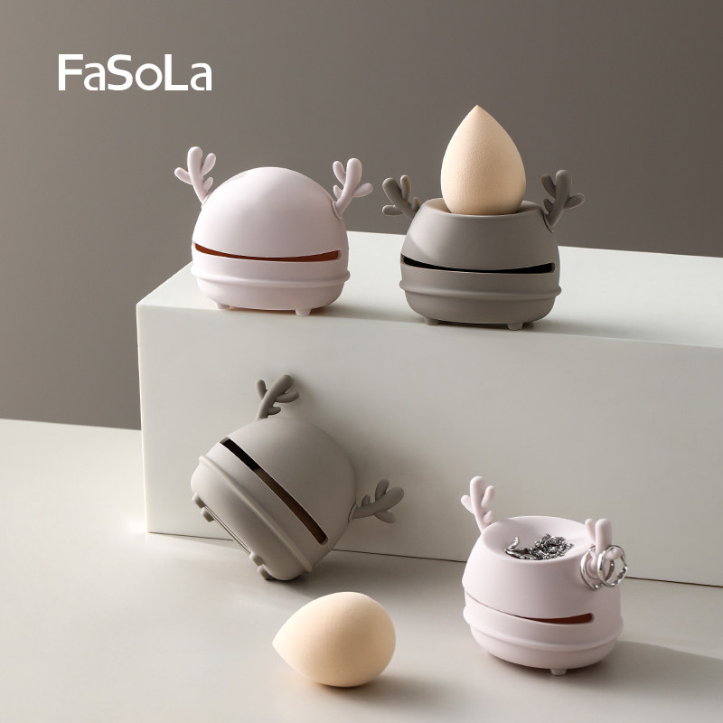 FaSoLa美妆蛋收纳盒硅胶透气防尘