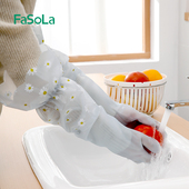 FaSoLa洗碗手套女厨房家用冬季 加绒家务洗衣防水耐用橡胶皮手套