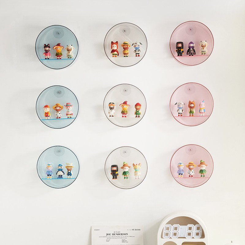 盲盒收纳展示架壁挂式圆形展示盒