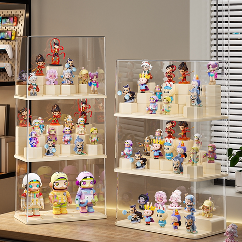 盲盒展示架收纳积木玩具手办展示柜透明防尘泡泡玛亚克力特展示盒