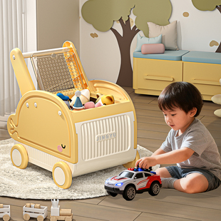 宝宝积木玩偶收纳整理架儿童玩具收纳箱零食储物箱婴儿学步小推车