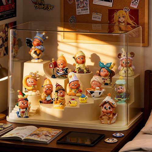 星星人盲盒收纳展示架积木DIY摆件透明亚克力泡泡玛特手办展示盒