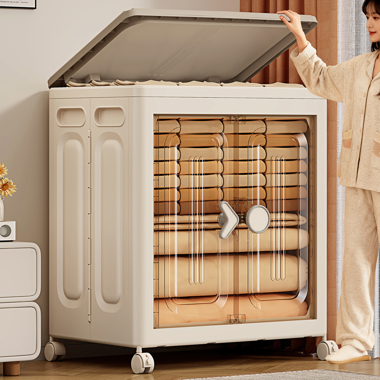 大容量收纳箱超大塑料家用衣服玩具整理箱被子换季衣物折叠储物箱