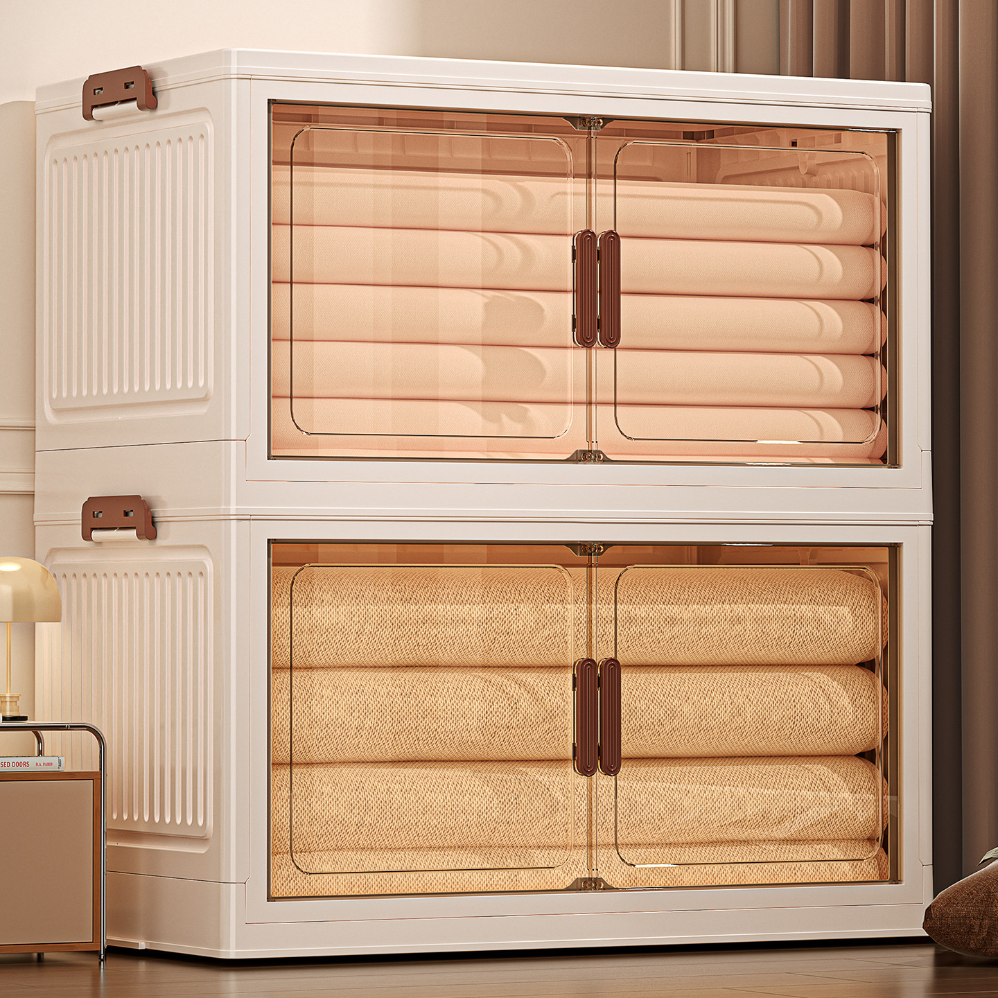 出口日本衣服收纳箱家用大容量可折叠多层储物柜衣物被子整理箱子