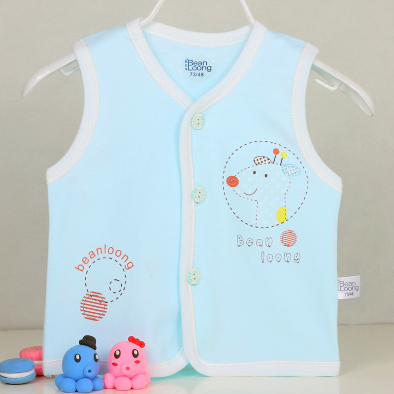 憨豆龙纯棉单层春秋季薄款背心