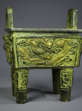 仿古青铜器铜鼎香炉摆件鼎盛千秋办公室摆件