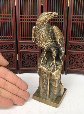 纯铜精品仿古动物黄铜摆件雄鹰大展宏图家居客厅办公室复古工艺品