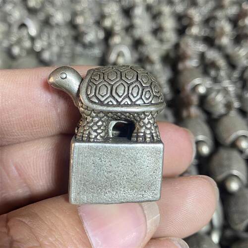 仿古汉代龟钮铜印章子母乌龟方印套章私章闲章四兽铜印章