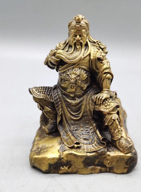 古玩铜器收藏关公摆件仿古合金铜关公武财神家居镇宅保平安工艺