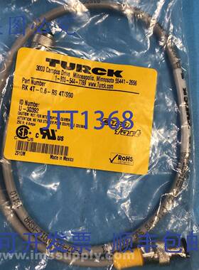 原装供应Turck RK4T-0.6-RS4T/S90 M12 Eurofast 线组直型，0.6M