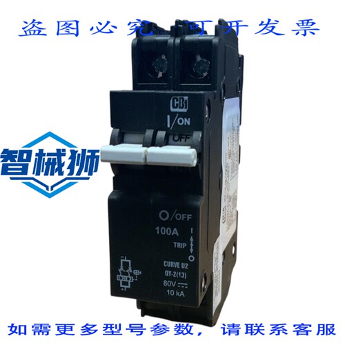 原装供应 CBI 断路器 2 极 100A QY28U2100B0Z 100安培 80伏 U2曲
