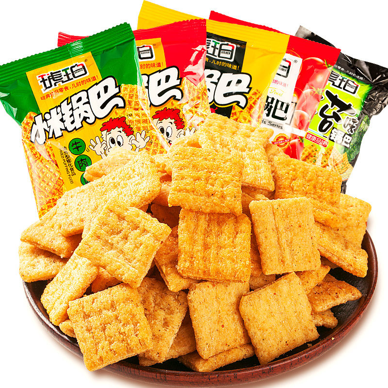 琥珀小米锅巴25gx5袋解馋小零食休闲食品儿时经典袋装零食推荐