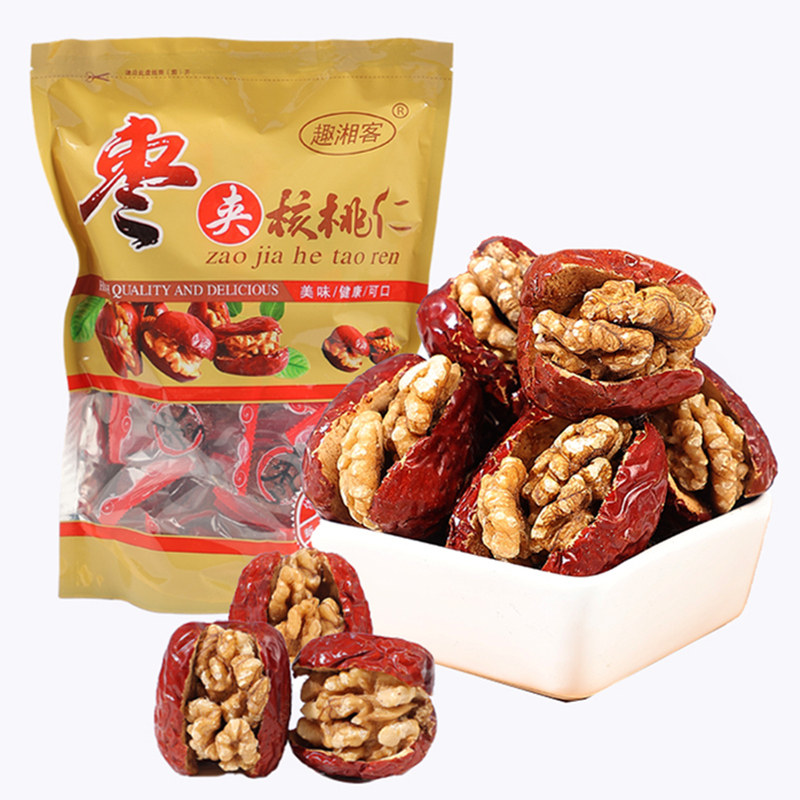 【2斤特价】新疆和田大枣夹核桃仁网红枣夹核桃 1000g{500克*2袋}