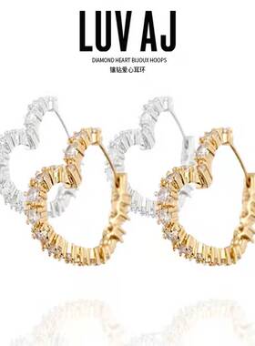 LUV AJ爱心耳环甜酷辣妹耳饰欧美简约lemon tea studio心型耳圈