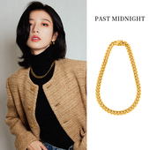 周雨彤同款 Past Midnight项链女轻奢小众饰品金属金色辣妹古巴链