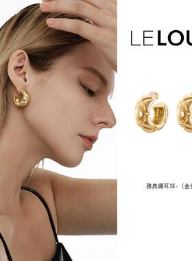 LE LOUP雅典娜耳环女金色粗圈圈圆形轻奢高级感耳圈夸张耳饰