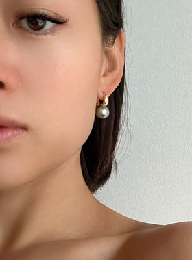 LHWindsor温莎珠宝高级灰锡纸太妃糖耳环珍珠耳饰女小众气质新年