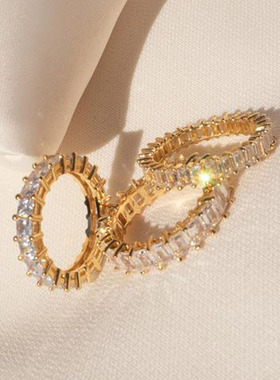 lemon tea studio水钻戒指女luvaj玻璃体戒指轻奢个性镶钻食指环