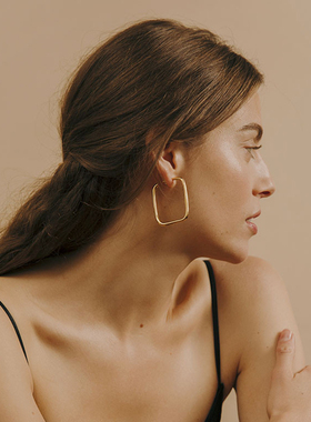 法国Louise Damas几何方形耳环高级大气小众耳饰圆脸显瘦百搭饰品
