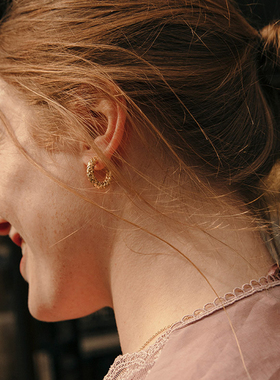 Louise Damas可爱耳环女菱格小众欧美法式浪漫耳钉扭纹麻花耳饰