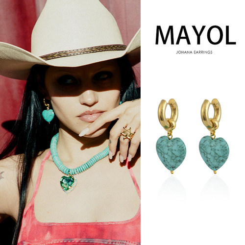 MayolJewelry绿松石爱心项链女