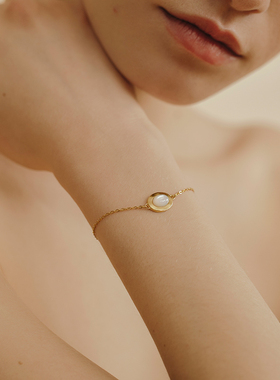 法国Louise Damas珍珠镶嵌手链女夏ins小众高级感冷淡风气质手饰