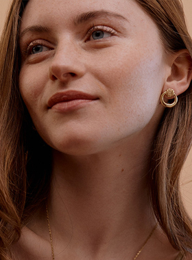 Louise Damas法式复古耳环女小众设计感高级冷性风气质圆圈耳饰