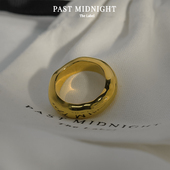 个性 Past Midnight凹凸素圈戒指轻奢小众古法食指戒时尚 气质百搭