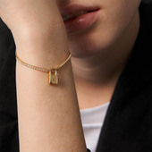 西班牙PD Paola锁头手链女简约冷淡风银镀18K金ins小众设计现货