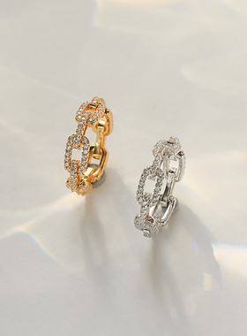 Lemon tea studio丨sweetpeeps链条戒指女金色银色简约小众复古