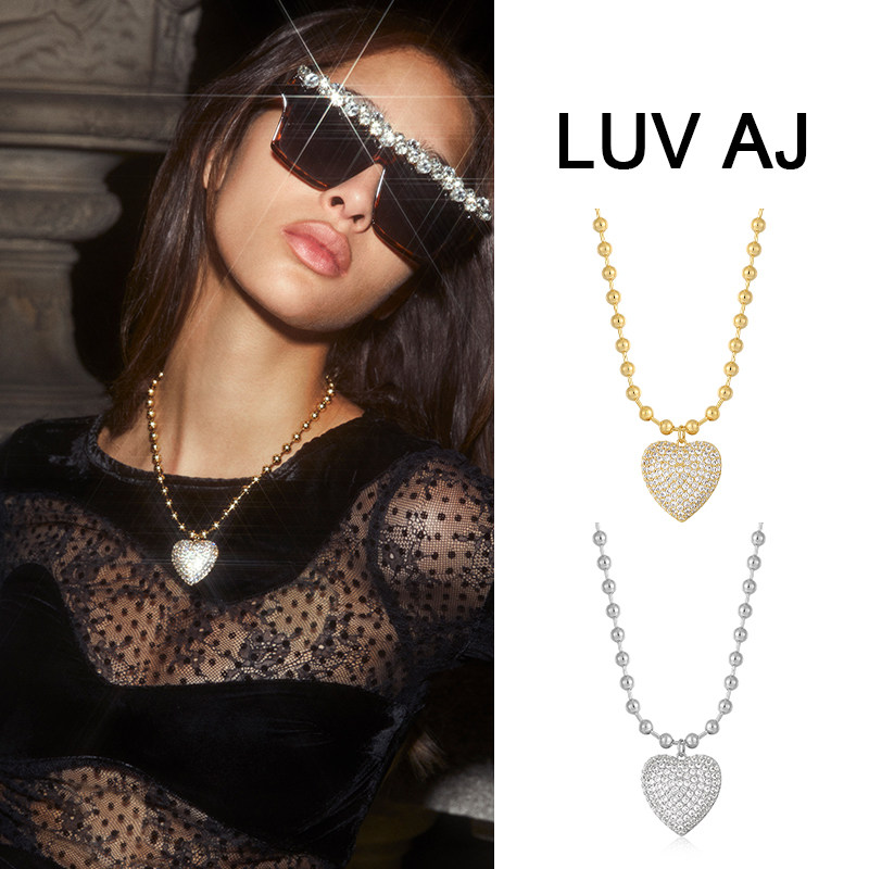 LUVAJ满钻立体爱心项链欧美夸张