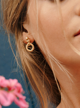 法国Louise Damas圈圈吊坠耳环小众高级感轻奢耳饰网红独特ins潮