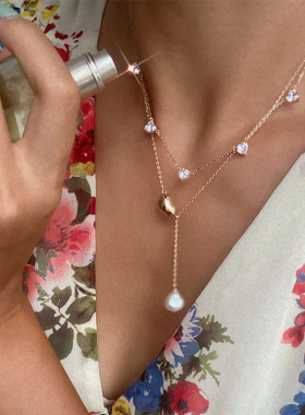 LHWindsor温莎珠宝心形闪耀项链超仙气质水晶锁骨链小众设计颈链