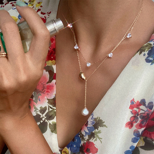 LHWindsor温莎珠宝心形闪耀项链超仙气质水晶锁骨链小众设计颈链