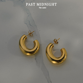 Past Midnight粗圈圈耳环欧美小众设计感复古冷淡风金属高级耳饰