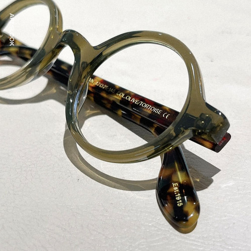 apeslook美式复古文艺圆框橄榄绿手工板材近视眼镜moscot_Zolman