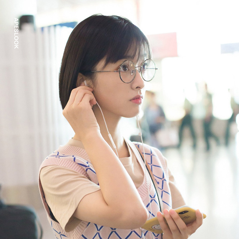 Sally复古暗纹轻阿拉蕾圆形眼镜架
