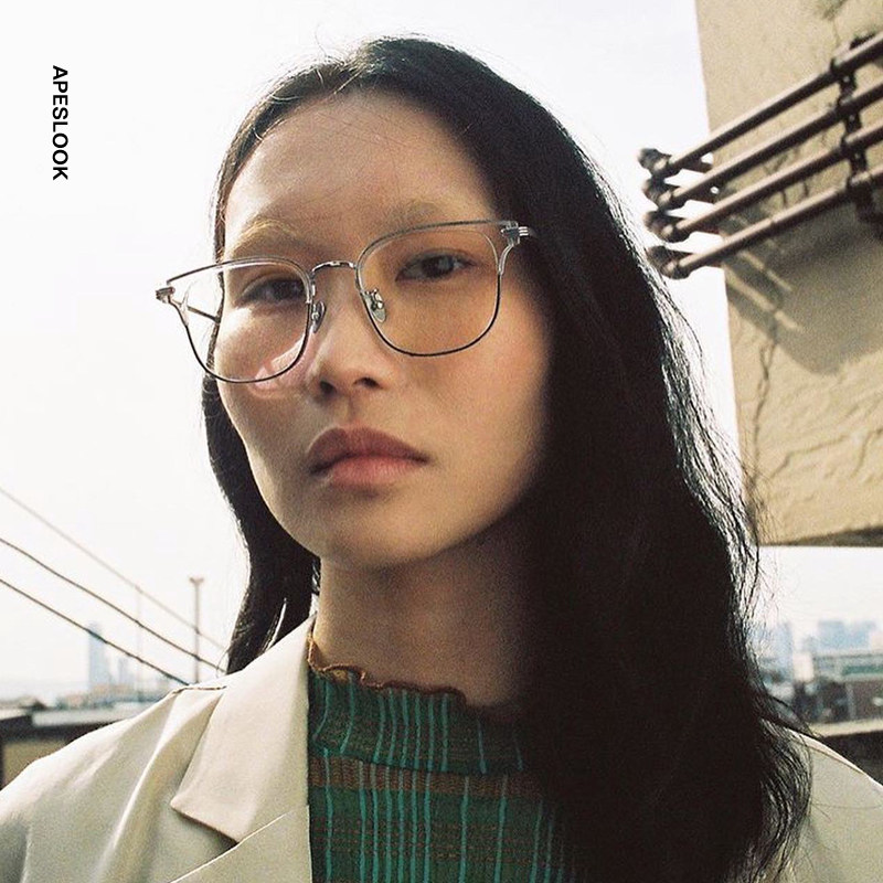 apeslook复古透明冰感颜值巅峰眉框近视眼镜