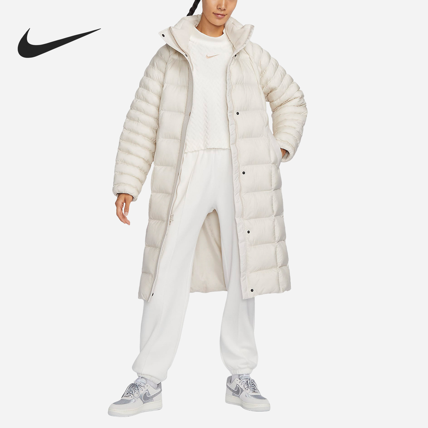 Nike/耐克正品冬季新款女子长款保暖立领运动棉服FB7671-104,运动服/休闲服装,运动棉衣,淘宝优惠券,粉丝福利购,淘宝优惠卷