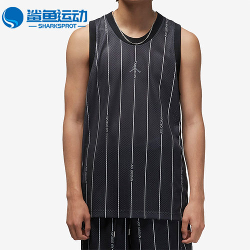 Nike/耐克正品Jordan男子条纹透气男子无袖运动休闲T恤DM1381-010