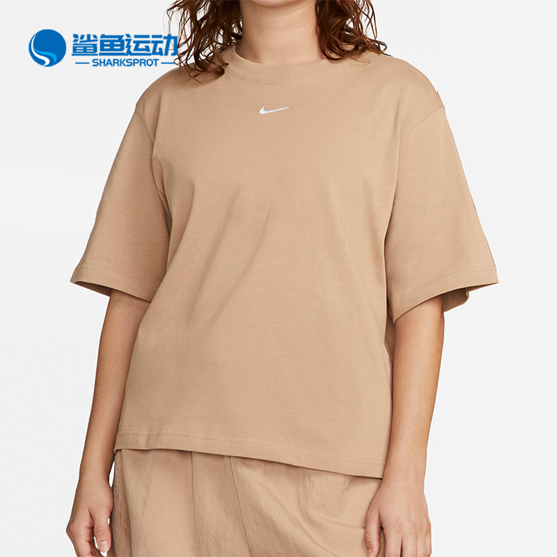 Nike/耐克正品夏季刺绣休闲透气女子运动短袖T恤DD1238-202