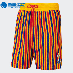 新款 男子篮球运动时尚 阿迪达斯正品 透气短裤 HB0737 夏季 Adidas